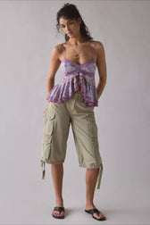 Lace Panel Open Back Cami Top