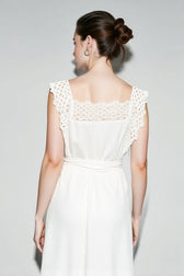 Linen Embroidered Tank Vacation Dress