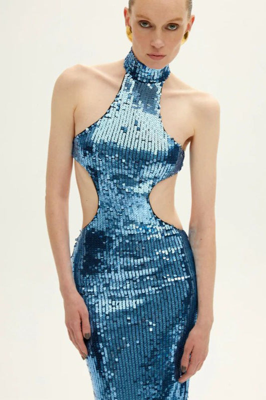 Fringe Sequin Feather Panel Party Mini Sequin Dress