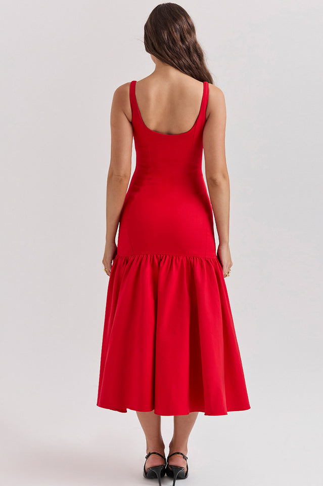 Dropped Amore Waist Midi Dress
