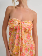 Strapless Floral Backless Ruffle Mini Dress 7