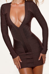 Long Sleeve Bandage Mini Dress