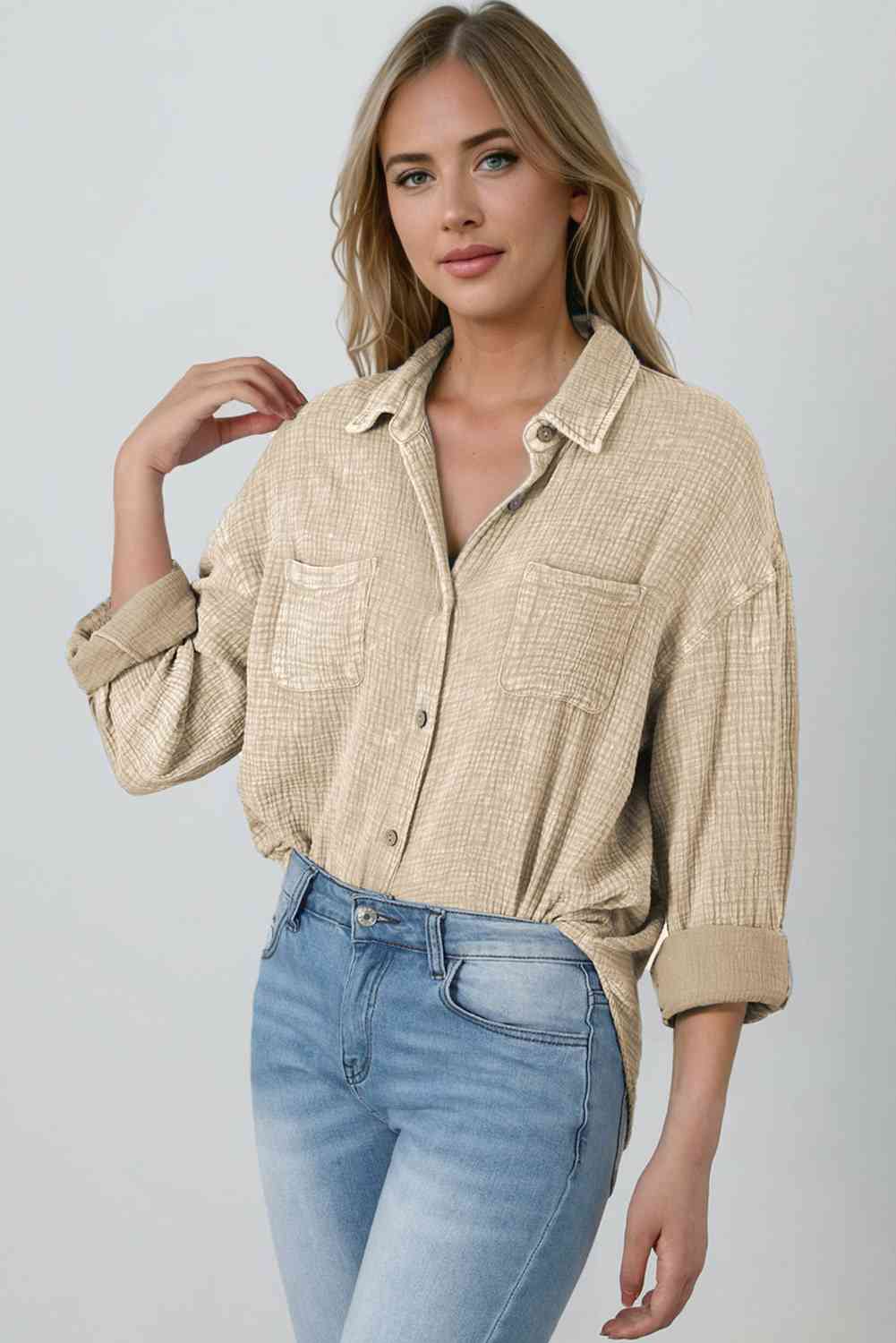 Blouse Textured With Buttons