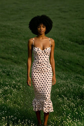 Polka Dot Shirred Slip Birthday Dress