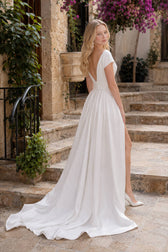 V Neck Ruffle Formal Dress