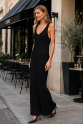 V Neck Flowy Midi Slip Dress