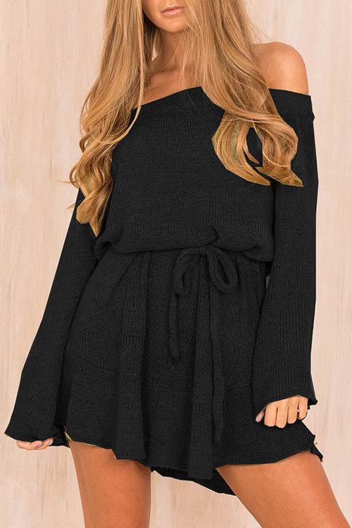 Sexy One-shoulder Sweater Dress(4 Colours)
