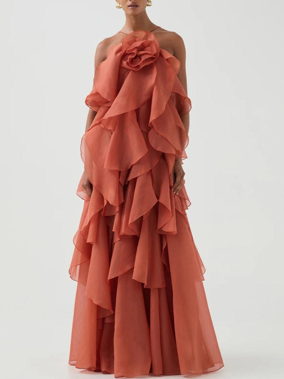 Layered Maxi Dress CORAL CLAY