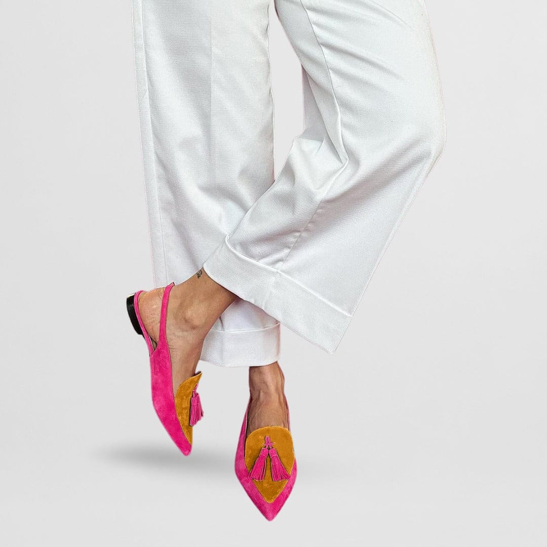 Pointed Toe Tassel Slingback Flats 5