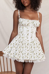 Love In Your Eyes Lace Print Skater Mini Dress - 9 Colors 6