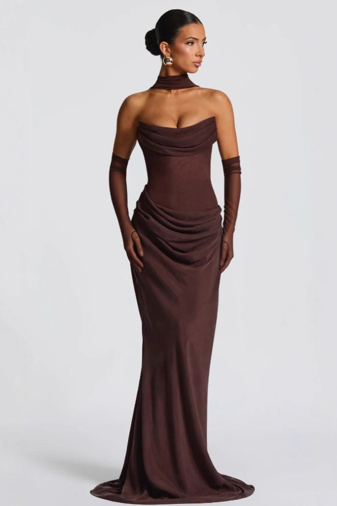 Strapless Sleeveless Evening Gown Prom Dress