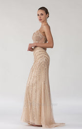 Beaded Illusion Sweetheart Mermaid Maxi Gown 5
