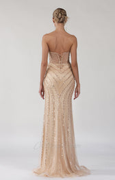 Beaded Illusion Sweetheart Mermaid Maxi Gown 7