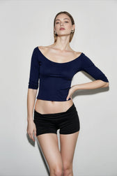 Deep U Neck Fitted T-shirts