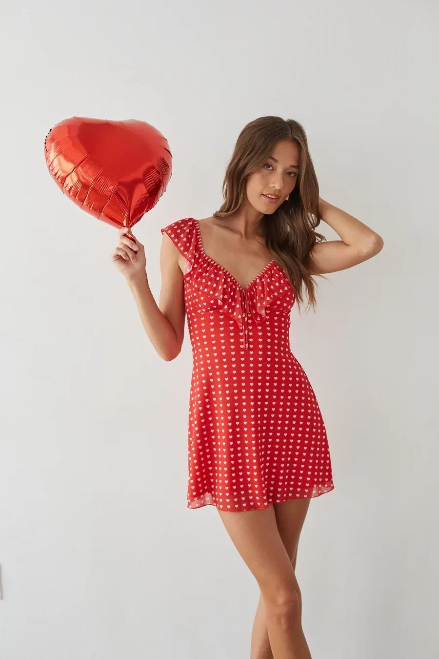 Enid Ruffle Heart Mini Dress