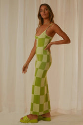 Abstract Print Knit Spaghetti Strap Bodycon Maxi Dress 17