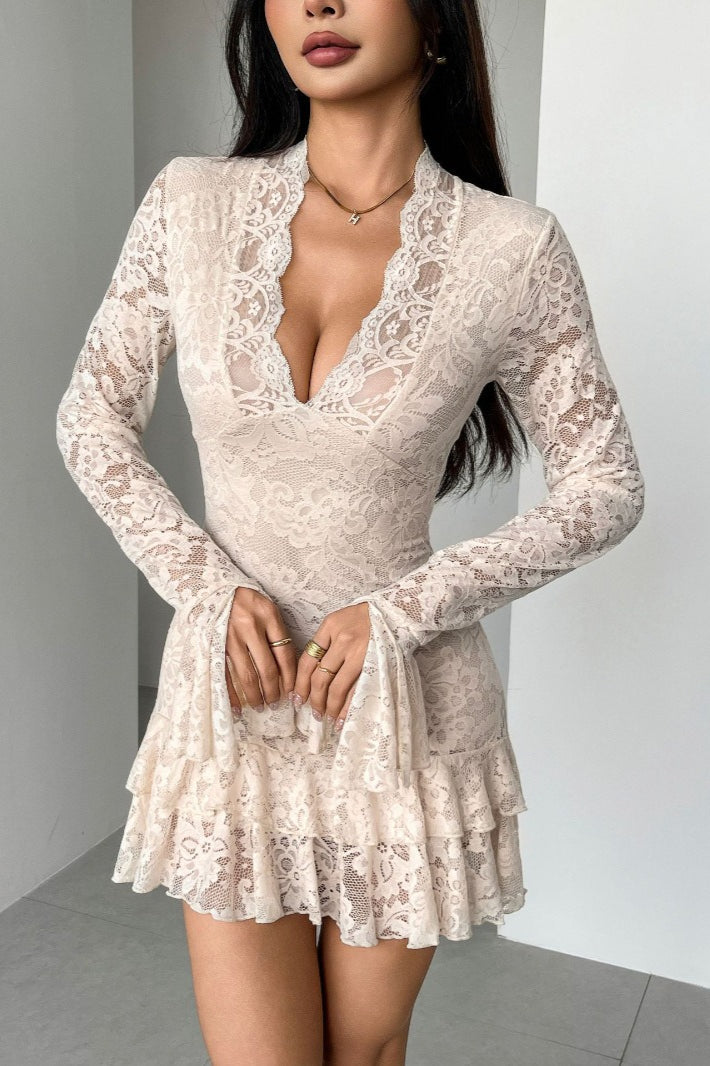 Lace Floral Mini Dress