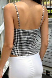 Plaid Lace V-Neck Cami Top