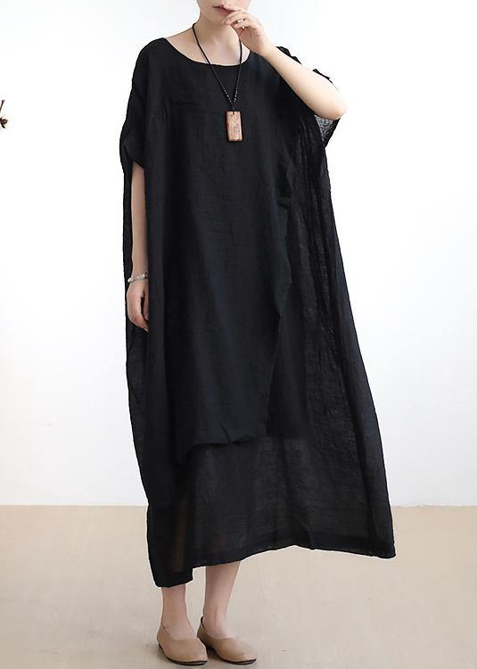 V-Neck Empire Waist Short Sleeve Tiered Layered Maxi Dress