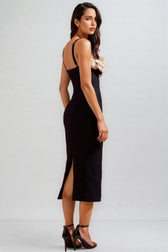 Zoratd Black Strapless Lace Bandage Midi Dress - View 2