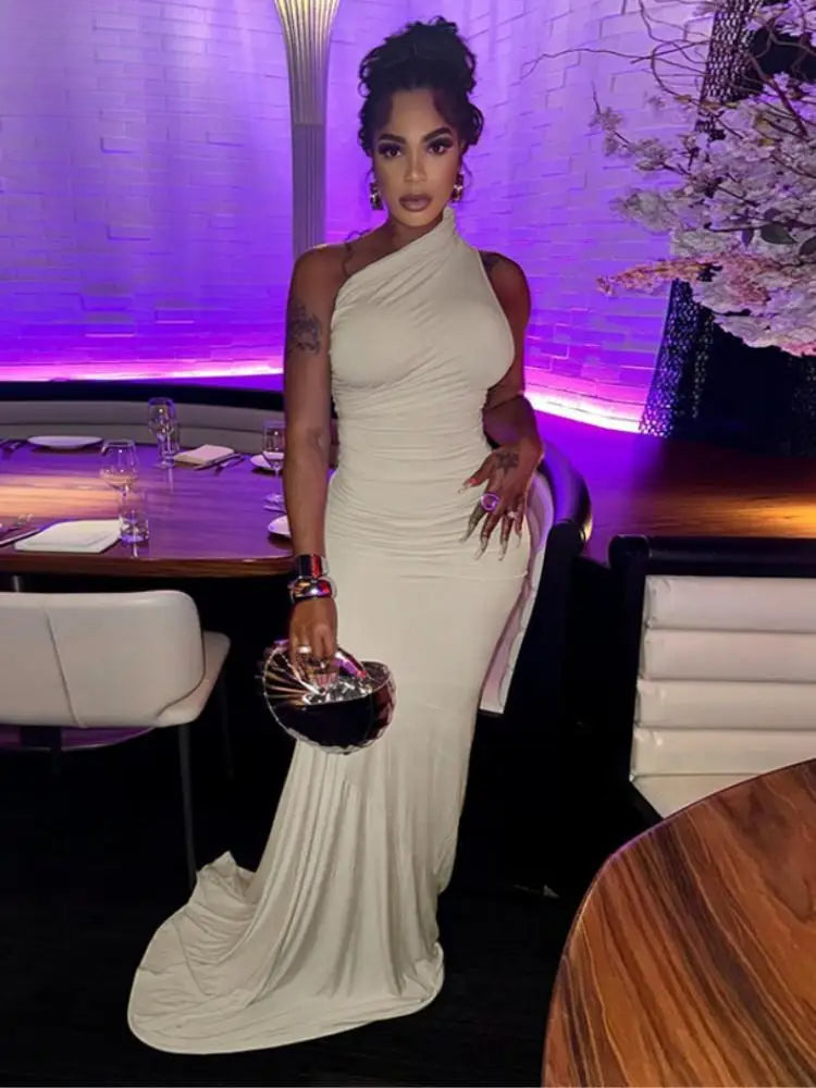 Sleeveless Edition Solid Bodycon Maxi Party Dress
