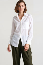 Linen Relaxed Collared Long Blouse