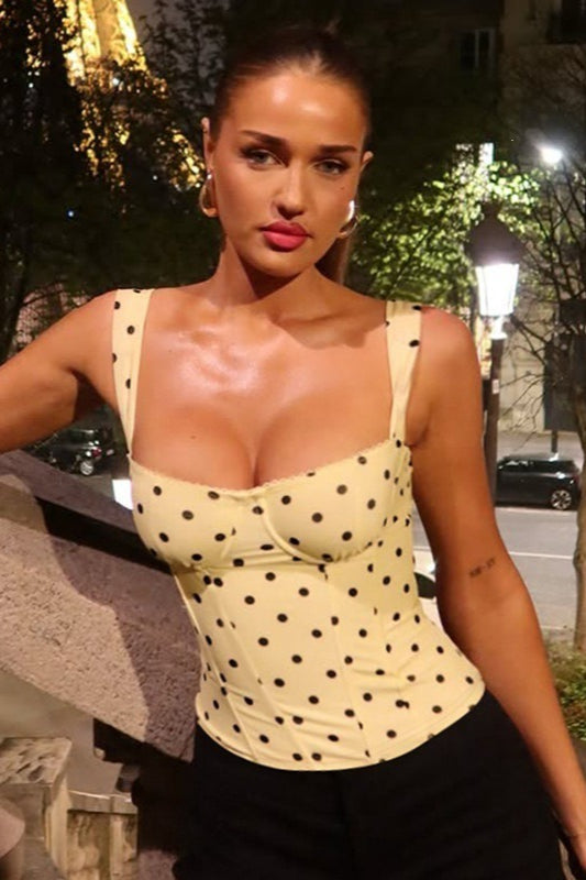 Polka Dot Off-Shoulder Cami Top