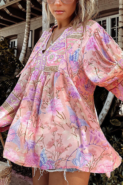 Gypsy Floral Long Sleeve Blouse