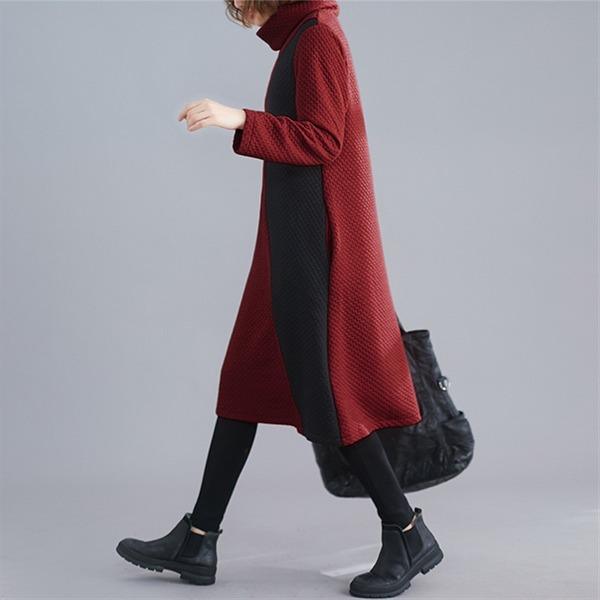 Long Sleeve V-Neck Fitted Midi Dress - View 3