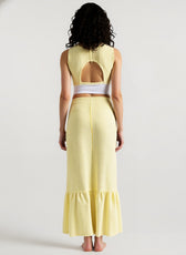 High Waist Stripe Swing Vacation Skirt