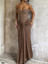 Strapless Corset Ruched Mermaid Maxi Gown 5