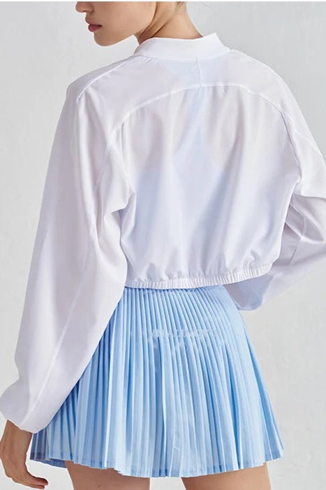 Cropped Zip-Up Athletic Jacket