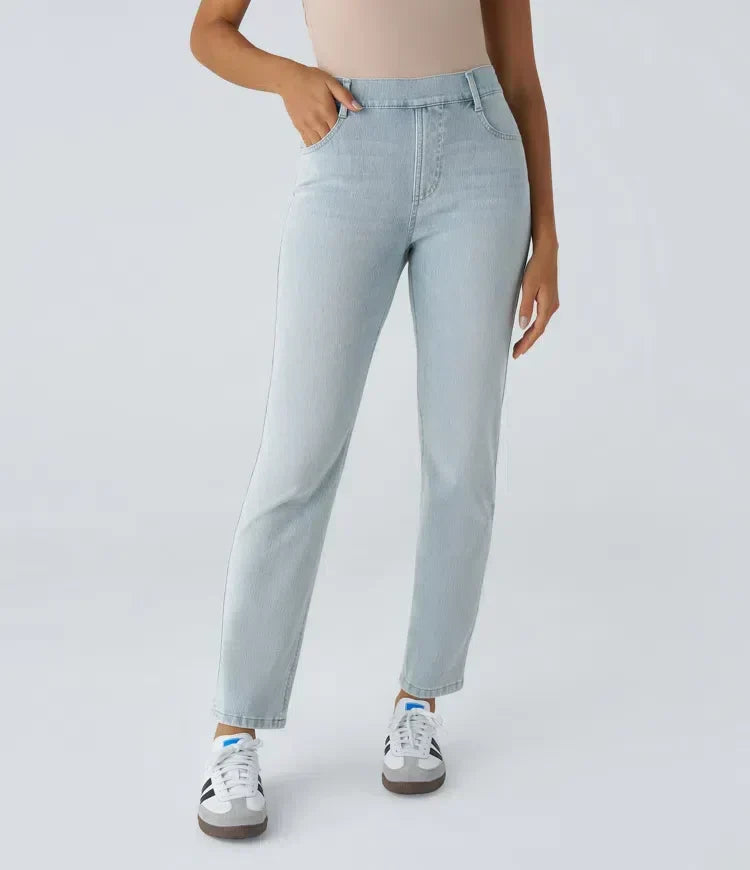 High Waist Straight Leg Pull On Jeans 21