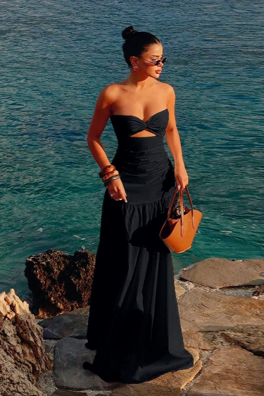 Cut-Out Strapless Birthday Dress