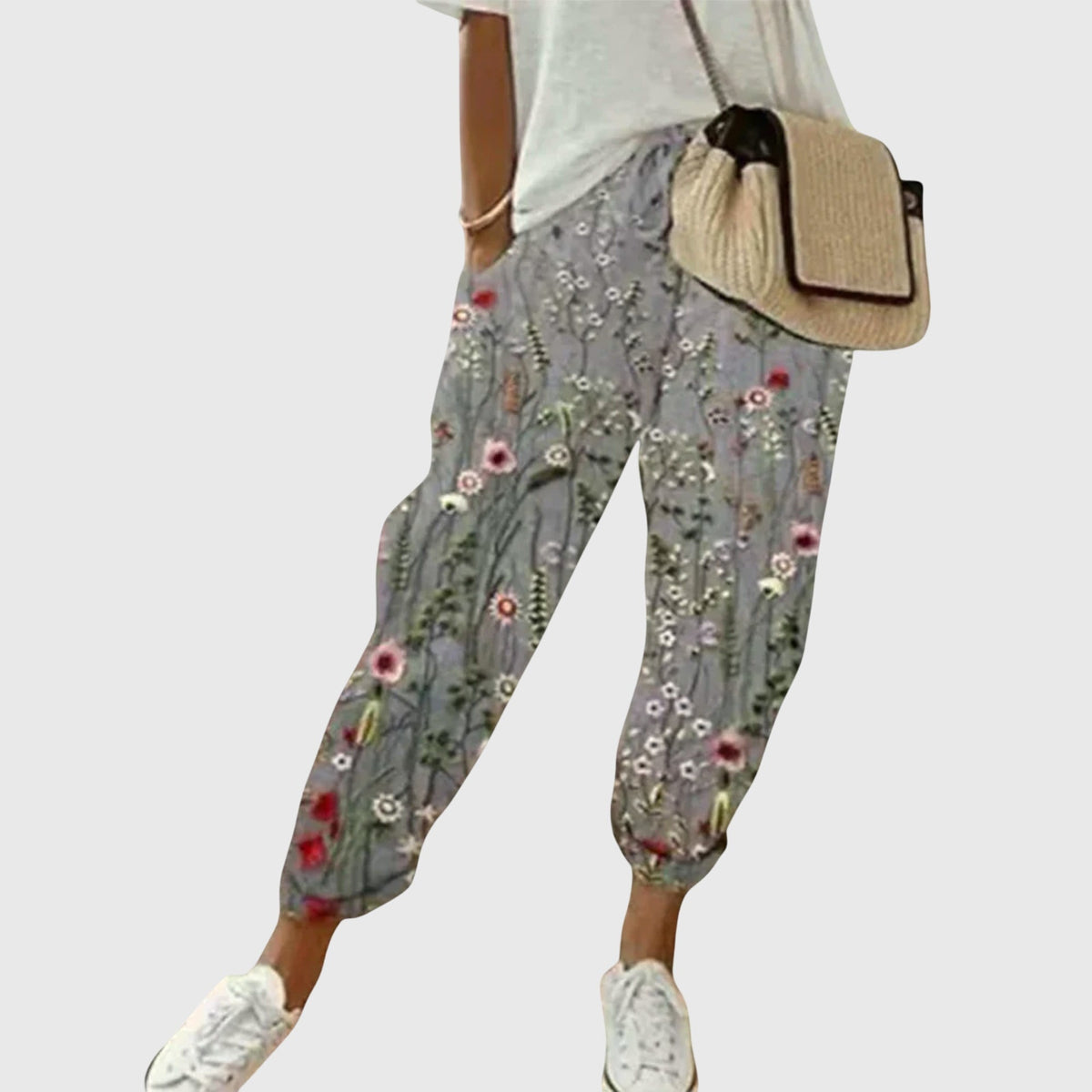 Striped High Waist Drawstring Tapered Pants