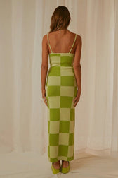 Abstract Print Knit Spaghetti Strap Bodycon Maxi Dress 18