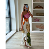 Floral One Shoulder Ruffle Mermaid Maxi Dress 4