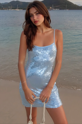 Iridescent Sequin Gradient Bodycon Slip Dress