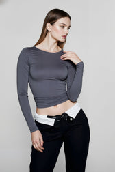Basic Round Neck Long Sleeve Pullover Tee