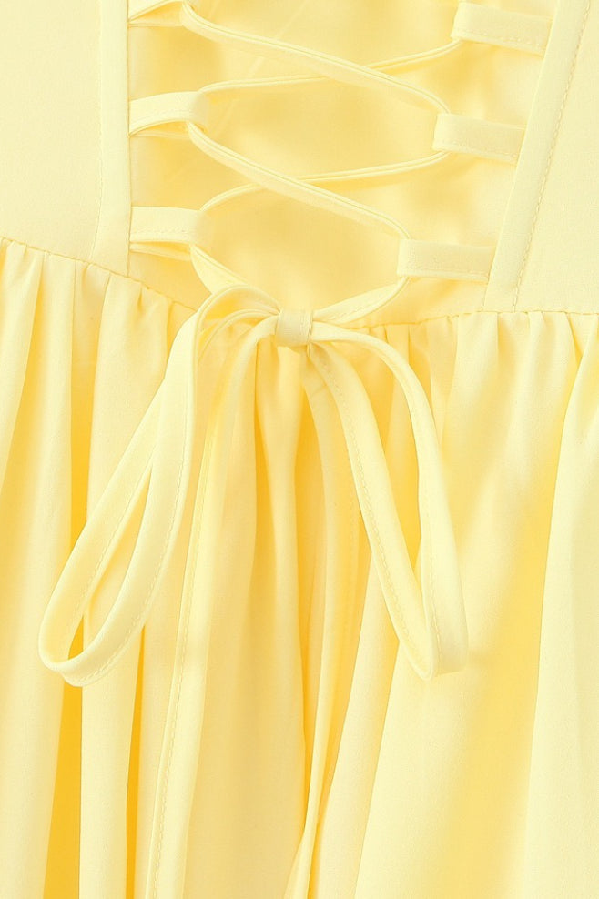 Strapless Bow Corset Satin Fit and Flare Midi Dress
