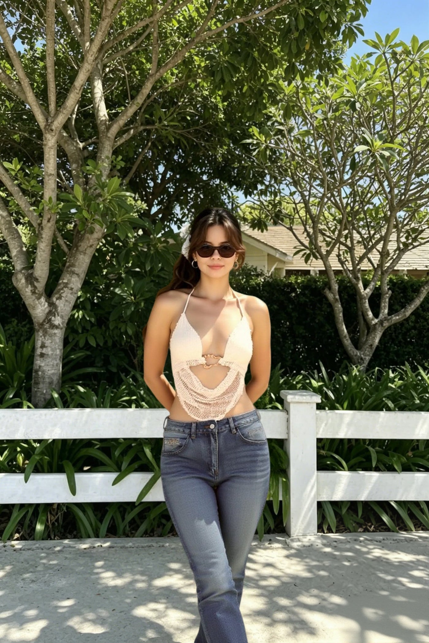Halter Open Back Cami Top