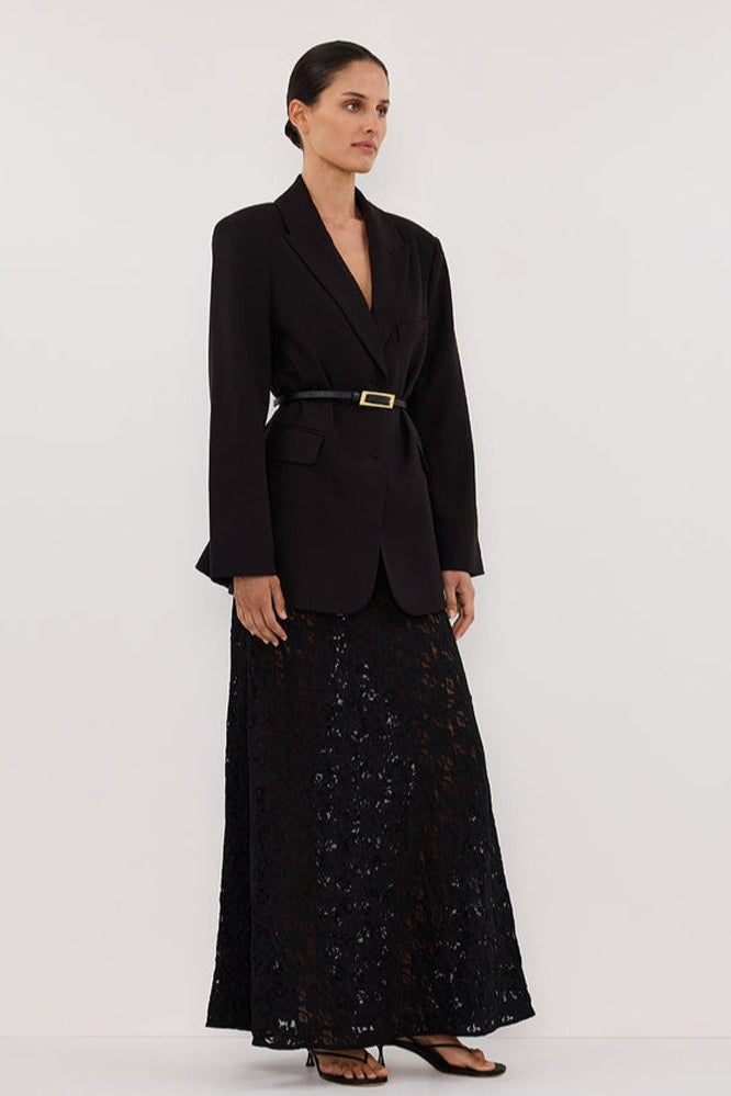 Elegant Sheer Lace Bodycon Maxi Skirt