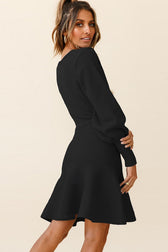Slim Fitted Knit Long Sleeve Sweater Dress