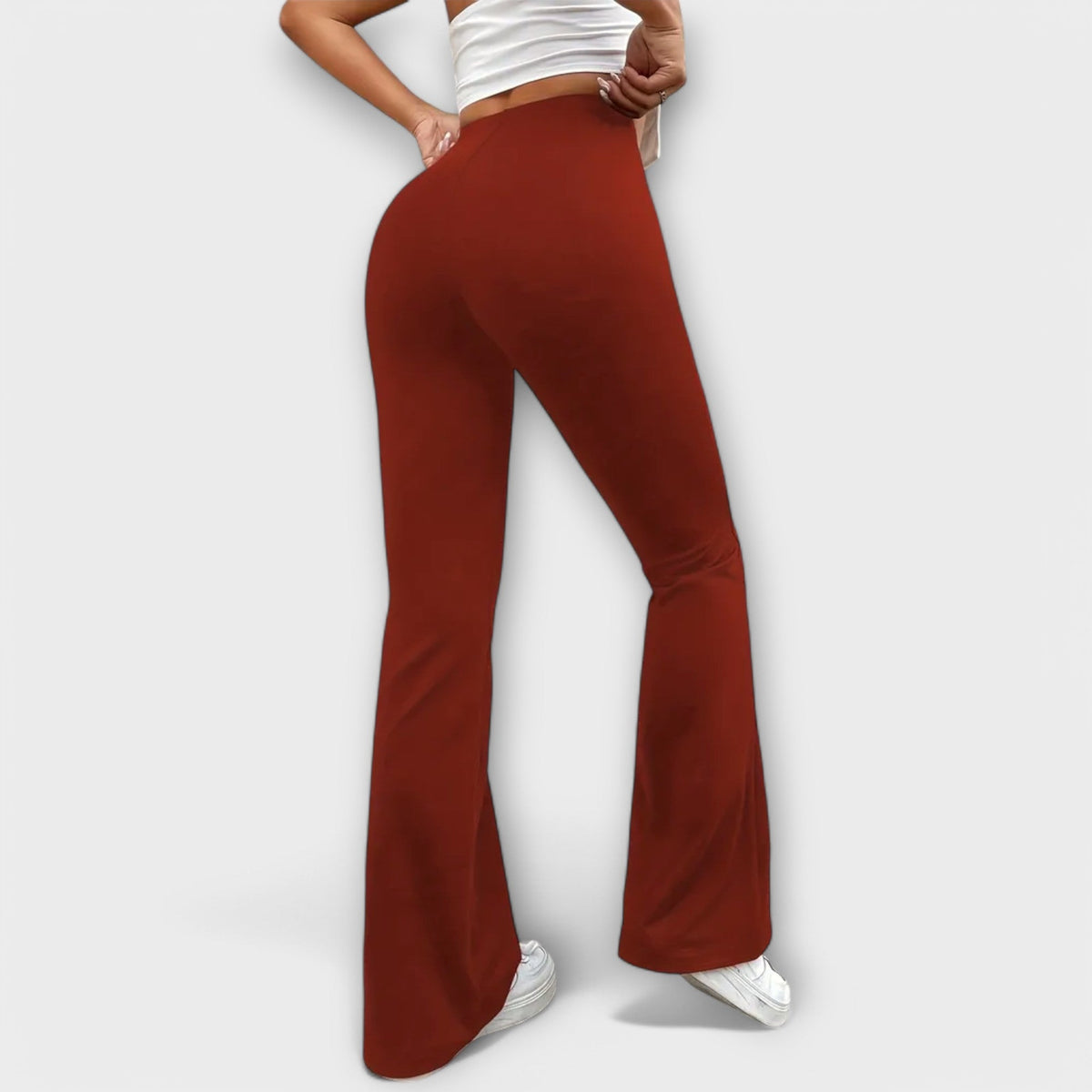 High Waist V Back Flare Pants