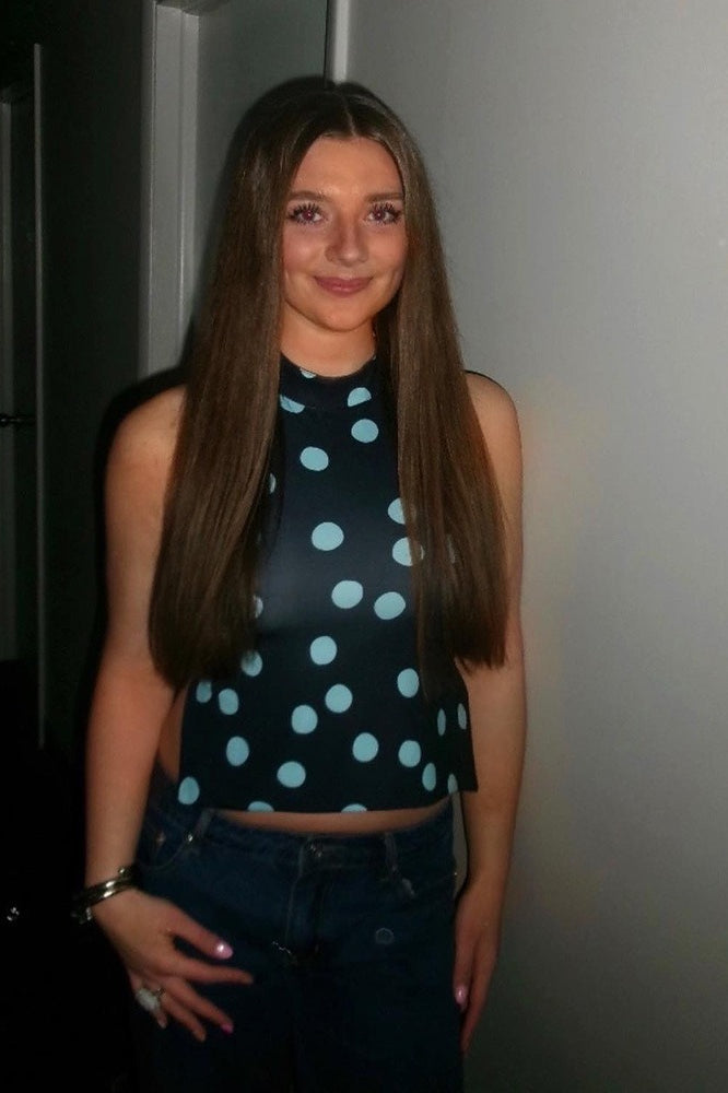 Polka Dot Halter Backless Crop Top
