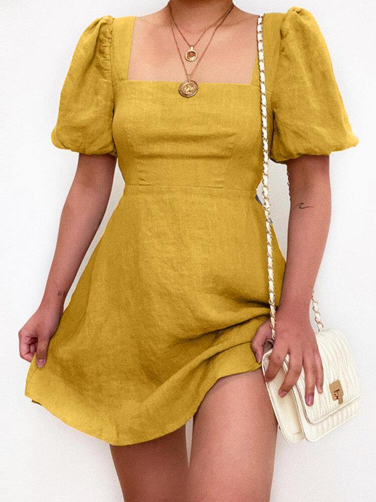 Igea Elevated Mini Dress with Puff Sleeves Chic Silhouette Collection