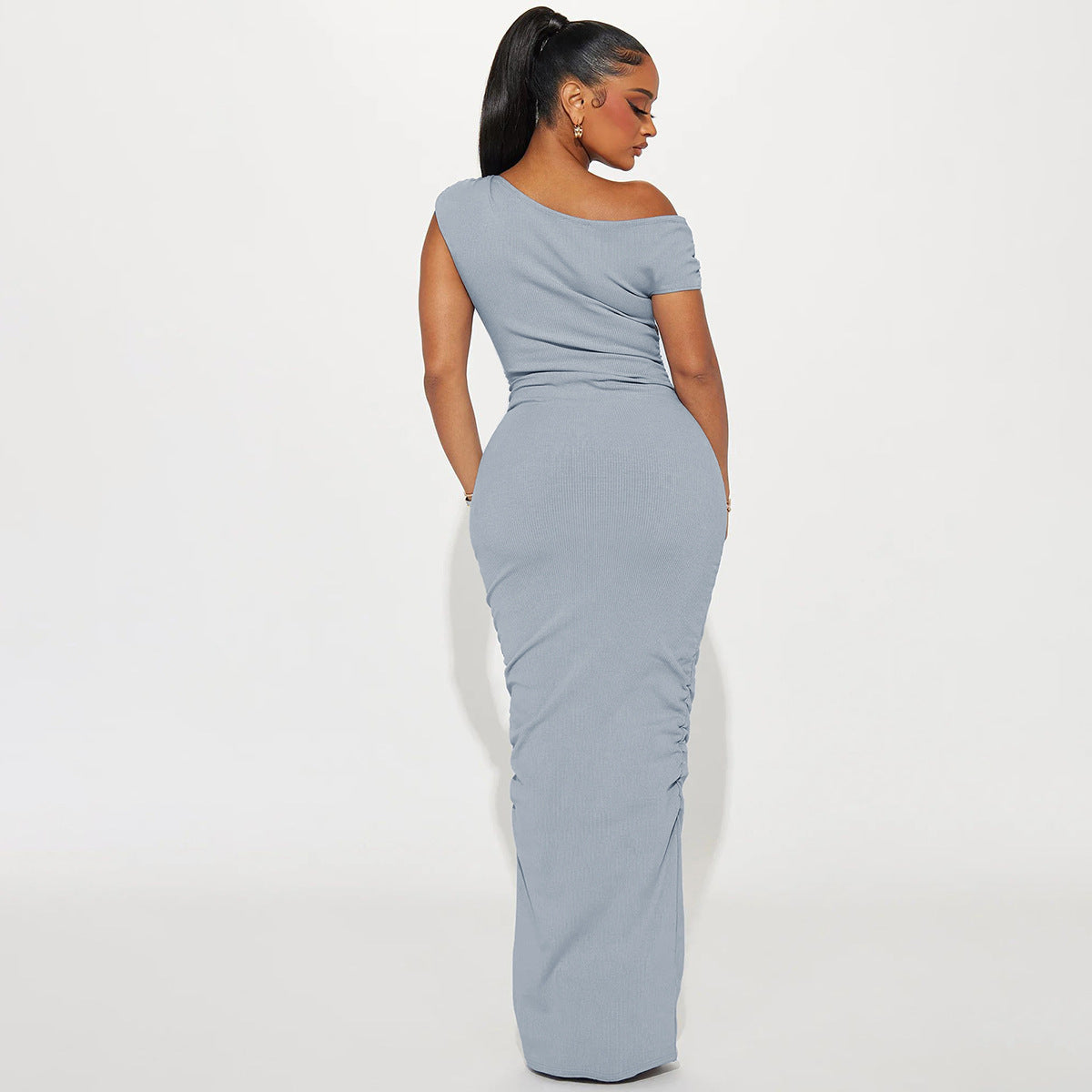 Mystical Off Shoulder Dress - Grey