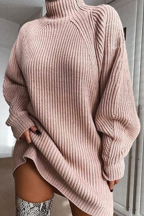 It's Your Love Long Sleeve Sweater Mini Dress - 3 Colors Pink