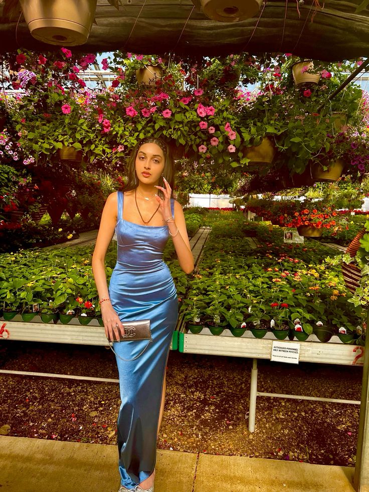 Blue Sleeveless Party Dress Long Formal Dress