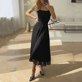 Chiffon Square Neck Fit and Flare Midi Dress 2